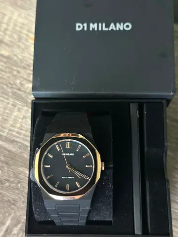 D1 Milano Policarbonio Black  Gold Mens Watch with Box