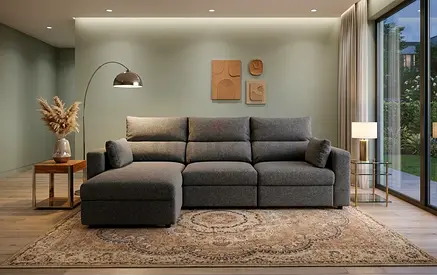 Ikea Eskelstuna L shape sofa bed with Dark gray