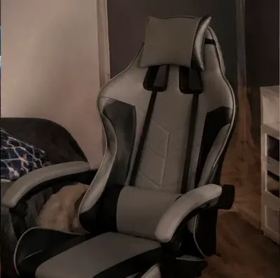 Grey and Black Ergonomic Gaming/Office Chair with Lumbar and Head Support