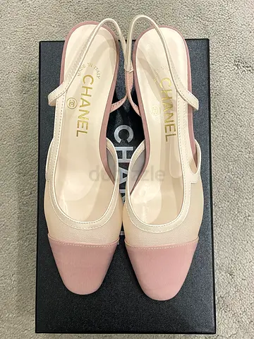 Elegant pink chanel slingback pumps latest season