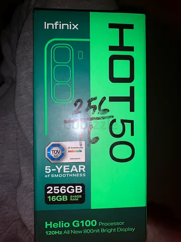 Infinix HOT 50 - 256GB / 16GB RAM تلفون جديد بالكرتون للبيع المستعجل ممتاز (Boxed)