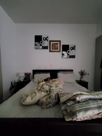 Heavy duty wooden bed with side drawers
