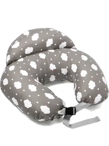 Grey Cloud Nursing / Feeding Pillow with Strap (Good Condition)