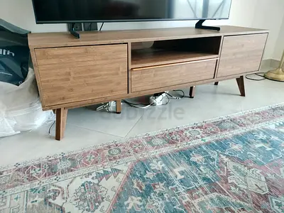 Hansel Wooden TV Unit with Storage for up to 55 TVs - Mid-century Design