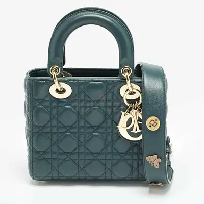 Dior Lady Dior My ABCDior Small Green Cannage Leather Tote