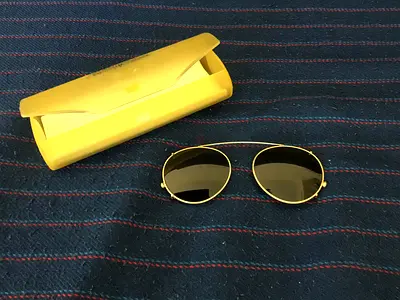 Vintage Round-Frame Clip-On Sunglasses