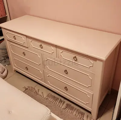 pink pottery barn 7-Drawer Dresser / Chest with Decorative Panels