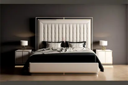 Modern Upholstered King Size Bed Set(200×180)