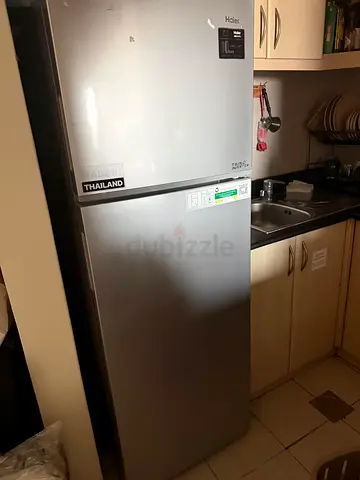 Haier Silver Double-Door Fridge (Good Condition) - 7 cu.ft approx