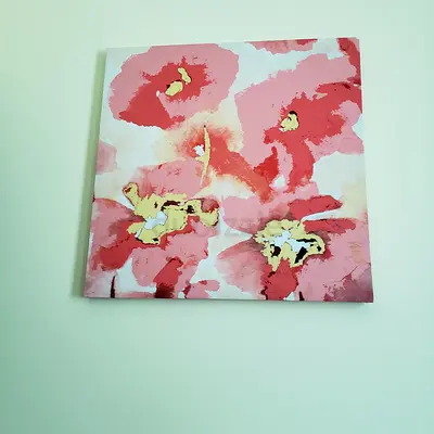 Canvas Floral Wall Art - Pink Abstract Flowers