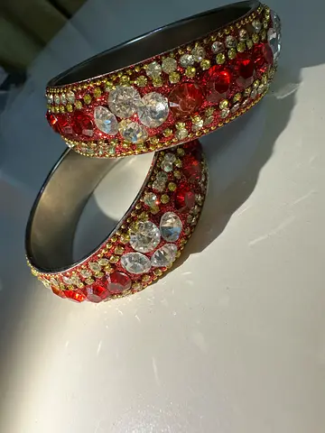Red crystal Bangles