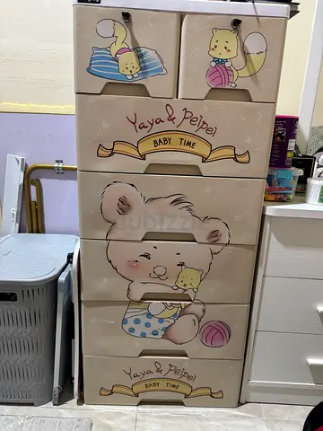 Plastic Baby Dresser with Cute Bear Design — 6 Drawers