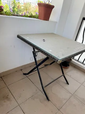 Glass Top Outdoor Folding Table