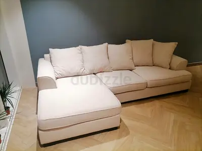 The one brand beige color lshape sofa