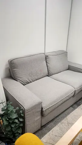 2-Seater Grey Fabric Sofa – Clean  Comfortable