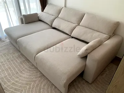 Ikea Eskilstuna L shape sofa bed with under storage beige Color