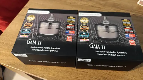 Pair of IsoAcoustics GAIA II speaker isolation feet — like new