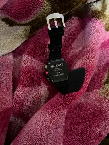 Richard Mille digital wristwatch with black rubber strap