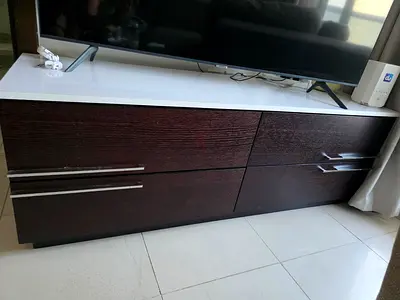 Low TV Entertainment Cabinet in Dark Wood