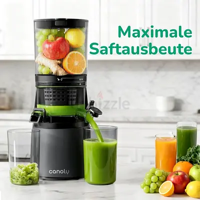Canoly Juicer with 150 mm Extra Large Filling Shaft, 3-in-1 Strainer