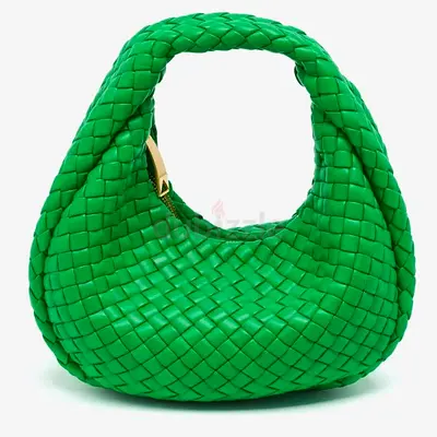 Bottega Veneta Padded Jodie Mini Green Intrecciato Leather Hobo