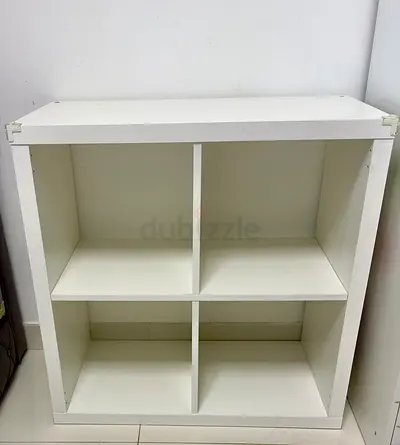 Ikea Kallax White 4-Compartment Storage Shelf Unit - Good Condition