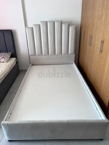 White bed frame with mattress - Double Bed