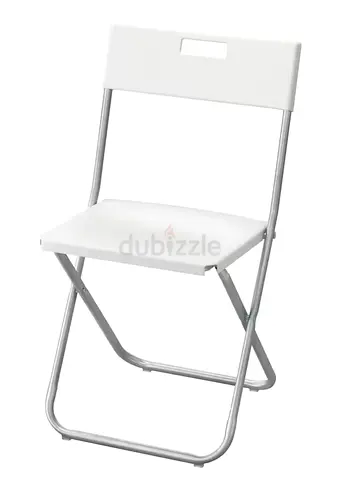 White Folding Chair with Metal Frame