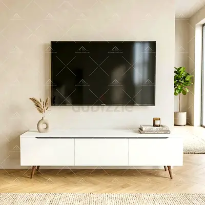 White finish MDF TV console