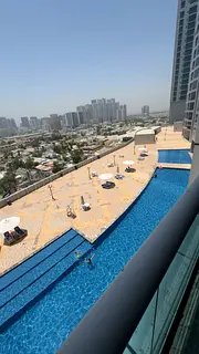 Built-in wardrobes - Parking - Swimming pool - One-bedroom apartment for annual rent - Ajman Cornich
