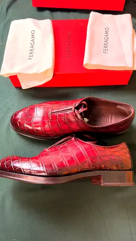 Brand New Salvatore Ferragamo Tramezza “Angiolo” Genuine Alligator Leather Shoes – Made in Italy