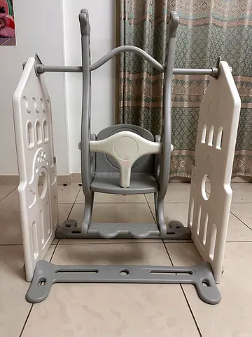 Used Plastic Baby High Chair / Toddler Feeding Chair - Grey  White