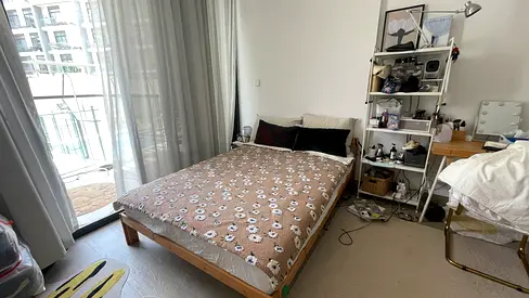 IKEA Solid wood double bed without mattress - good condition