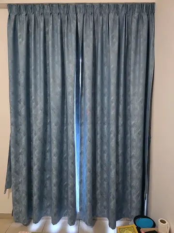 Patterned blackout curtains (ready to hang) 2 sets for Double widow + 2 sets of single widow