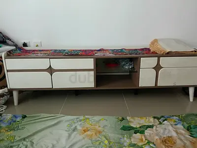 Low-profile TV console / entertainment unit with storage - good condition