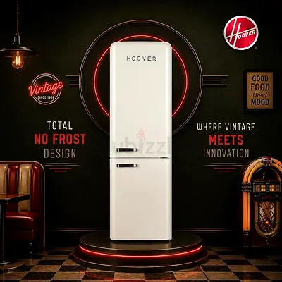 Hoover Brand Retro Style Latest New Model Bottom Fridge Freezer. 
Capacity 300 Liters .
Same Like