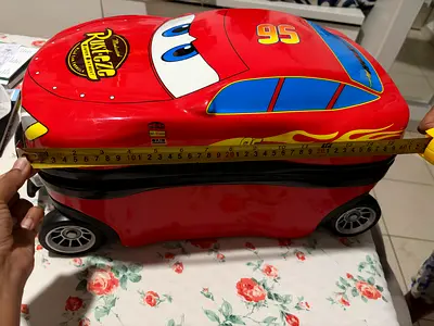 Kids Ride-On Suitcase Luggage - Lightning McQueen Style