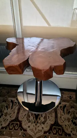 solid wood live-edge side table