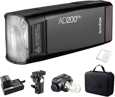 Godox AD200 Pro Flash Kit with Accessories - Excellent Working Condition