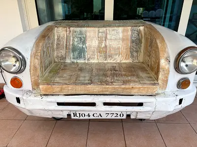 Rustic car bench
