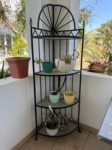 Wrought Iron Corner Shelf Display Rack