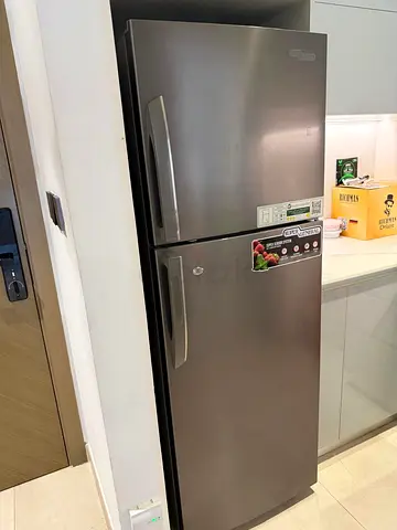 Used Silver Double-Door Refrigerator - Good Working Condition