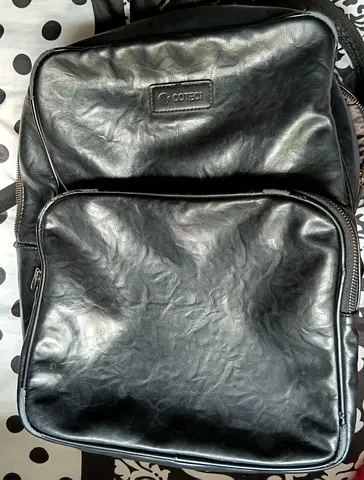 Black Cotech Faux Leather Backpack - Good Used Condition