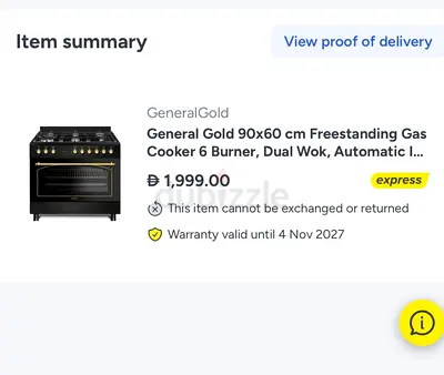 Black freestanding 6- burner gas stove with oven - good condition