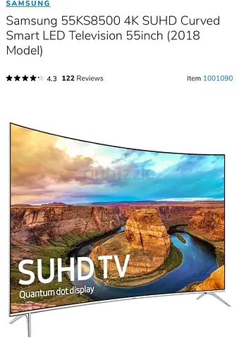 Samsung curved smart led 55 inch