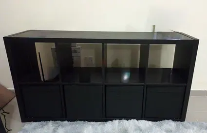 Black 8-Cube Storage Shelf / Sideboard - Good Condition