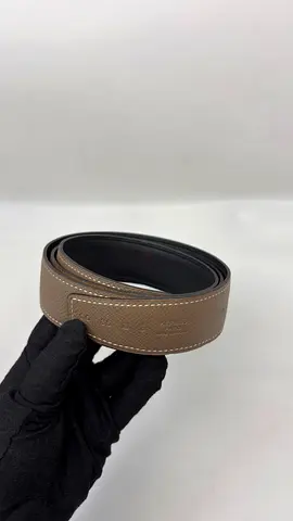 Hermes Reversible Belt Black/Etoupe No Buckle - Size 85