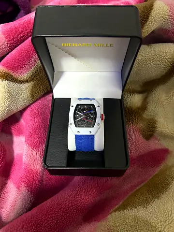 Richard Mille style mens sport watch with blue strap (used)
