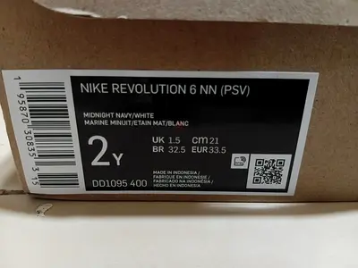 Nike Revolution 6 PSV kids sneakers - Midnight Navy/White, size 2Y