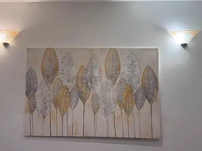 Modern Leaf Motif Canvas Wall Painting
